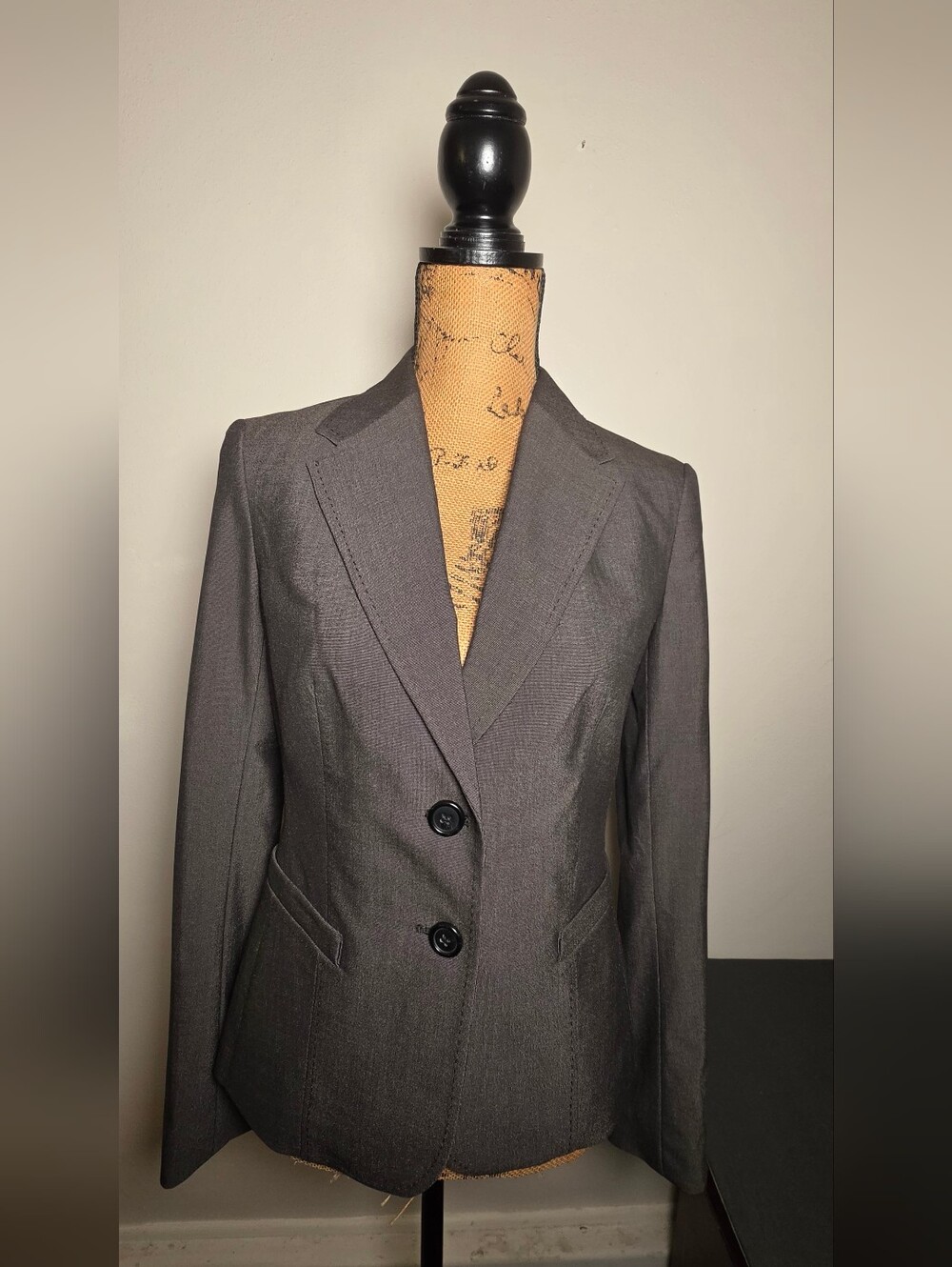 The Limited Women's Charcoal Gray Two-Button Tailored Blazer